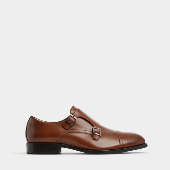 Aldo Other - Aldo Cognac Brown Double Monk Strap Leather Dress Shoes